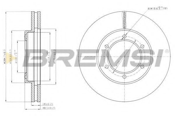 BREMSI DBB441V Тормозной диск для TOYOTA (Тойота/тоета) BREMSI DBB441V Тормозной диск для TOYOTA (Тойота/тоета)