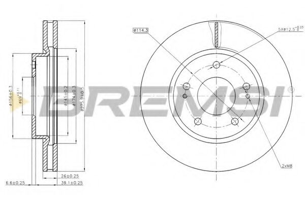 BREMSI DBB599V Тормозной диск для MITSUBISHI LANCER (Митсубиши/митсубиси Ланcэр) BREMSI DBB599V Тормозной диск для MITSUBISHI LANCER (Митсубиши/митсубиси Ланcэр)