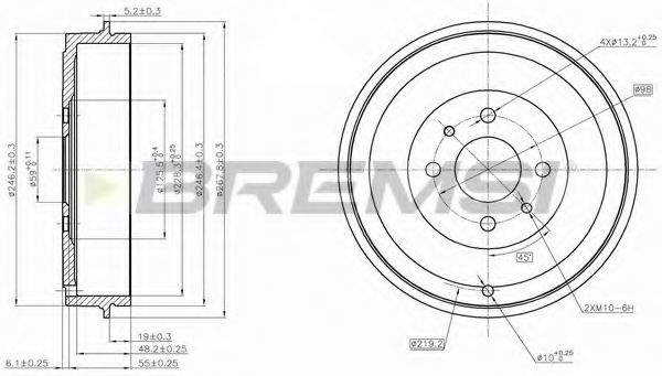 BREMSI DR5267 Тормозной барабан для FIAT TEMPRA (Фиат Тэмпра) BREMSI DR5267 Тормозной барабан для FIAT TEMPRA (Фиат Тэмпра)