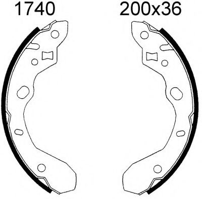 BSF 01740 Тормозные колодоки 