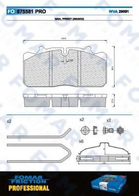 FOMAR Friction FO 675581 Тормозные колодки для RENAULT TRUCKS MIDLUM (Рено трак Мидлум) FOMAR Friction FO 675581 Тормозные колодки для RENAULT TRUCKS MIDLUM (Рено трак Мидлум)