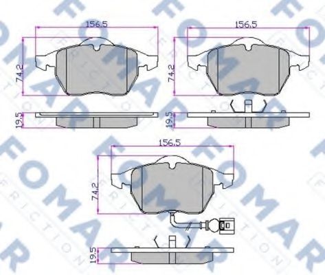 FOMAR Friction FO 692581 Тормозные колодки для VOLKSWAGEN (Фольксваген) FOMAR Friction FO 692581 Тормозные колодки для VOLKSWAGEN (Фольксваген)