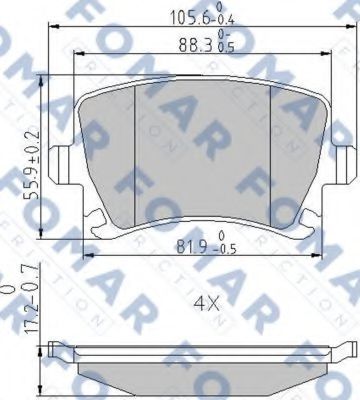 FOMAR Friction FO 912381 Тормозные колодки для AUDI TT (Ауди Тт) FOMAR Friction FO 912381 Тормозные колодки для AUDI TT (Ауди Тт)