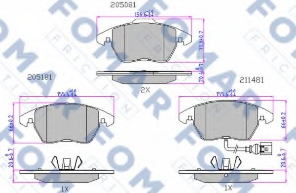 FOMAR Friction FO 912981 Тормозные колодки для VOLKSWAGEN BORA / JETTA V (1K5), GOLF V Variant (1K5), JETTA V (1K5), VENTO V (1K5) 1.4 TSI FOMAR Friction FO 912981 Тормозные колодки для VOLKSWAGEN BORA / JETTA V (1K5), GOLF V Variant (1K5), JETTA V (1K5), VENTO V (1K5) 1.4 TSI