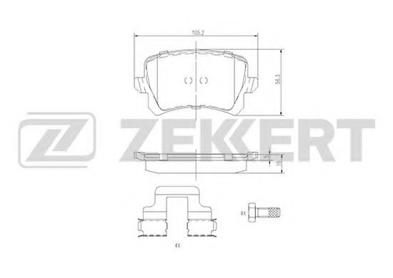 ZEKKERT BS-1168 Тормозные колодки для VOLKSWAGEN (Фольксваген) ZEKKERT BS-1168 Тормозные колодки для VOLKSWAGEN (Фольксваген)