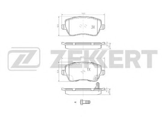 ZEKKERT BS-1248 Тормозные колодки для SUZUKI (Сузуки) ZEKKERT BS-1248 Тормозные колодки для SUZUKI (Сузуки)