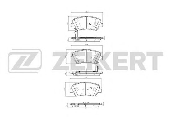 ZEKKERT BS-2817 Тормозные колодки для HYUNDAI (Хендай) ZEKKERT BS-2817 Тормозные колодки для HYUNDAI (Хендай)
