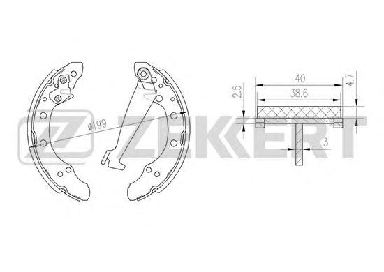 ZEKKERT BK-4018 Тормозные колодоки для GEELY MR (Джили Мр) ZEKKERT BK-4018 Тормозные колодоки для GEELY MR (Джили Мр)