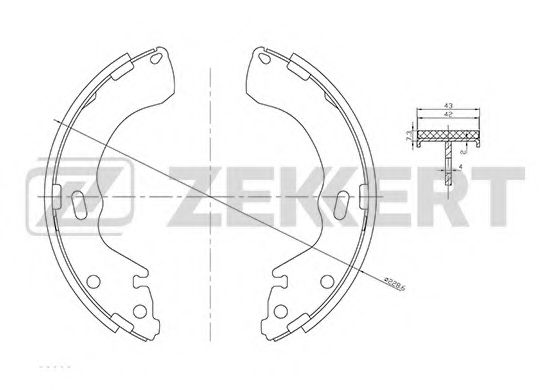 ZEKKERT BK-4025 Тормозные колодоки для MAZDA (Мазда) ZEKKERT BK-4025 Тормозные колодоки для MAZDA (Мазда)
