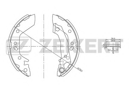 ZEKKERT BK-4219 Тормозные колодоки для HYUNDAI (Хендай) ZEKKERT BK-4219 Тормозные колодоки для HYUNDAI (Хендай)