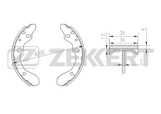 ZEKKERT BK-4465 Тормозные колодоки для MAZDA (Мазда) ZEKKERT BK-4465 Тормозные колодоки для MAZDA (Мазда)