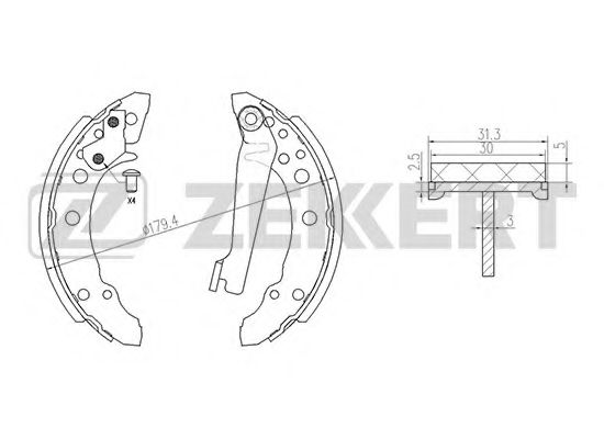 ZEKKERT BK-4471 Тормозные колодоки для AUDI 100 (Ауди 100) ZEKKERT BK-4471 Тормозные колодоки для AUDI 100 (Ауди 100)