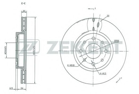 ZEKKERT BS-5008 Тормозной диск для FIAT (Фиат) ZEKKERT BS-5008 Тормозной диск для FIAT (Фиат)