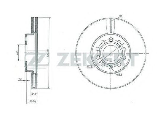 ZEKKERT BS-5043 Тормозной диск для SKODA OCTAVIA (Шкода Октавия) ZEKKERT BS-5043 Тормозной диск для SKODA OCTAVIA (Шкода Октавия)