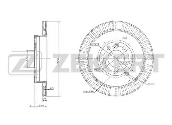 ZEKKERT BS-5046 Тормозной диск для LAND-ROVER (Ланд-ровер) ZEKKERT BS-5046 Тормозной диск для LAND-ROVER (Ланд-ровер)