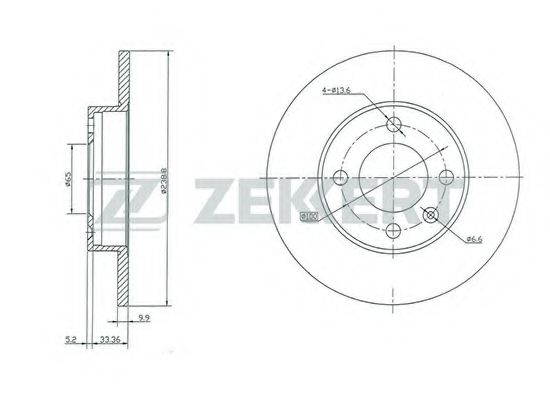 ZEKKERT BS-5068 Тормозной диск для AUDI 80 (Ауди 80) ZEKKERT BS-5068 Тормозной диск для AUDI 80 (Ауди 80)