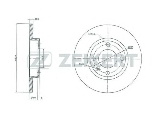ZEKKERT BS-5069 Тормозной диск для AUDI 80 (Ауди 80) ZEKKERT BS-5069 Тормозной диск для AUDI 80 (Ауди 80)
