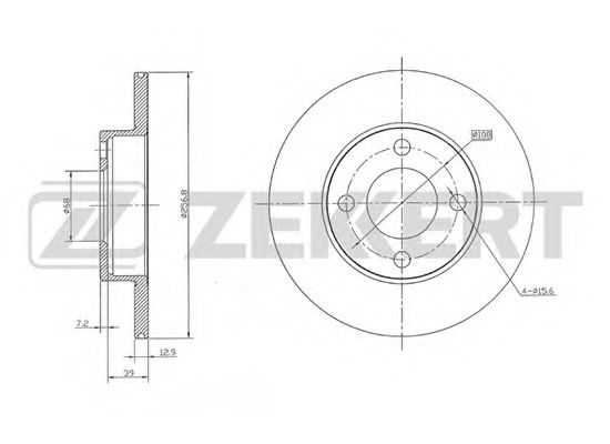 ZEKKERT BS-5071 Тормозной диск для AUDI 100 (Ауди 100) ZEKKERT BS-5071 Тормозной диск для AUDI 100 (Ауди 100)