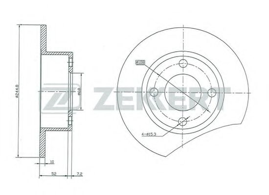 ZEKKERT BS-5076 Тормозной диск для AUDI 100 (Ауди 100) ZEKKERT BS-5076 Тормозной диск для AUDI 100 (Ауди 100)