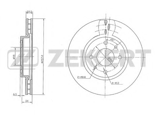 ZEKKERT BS-5086 Тормозной диск для FIAT (Фиат) ZEKKERT BS-5086 Тормозной диск для FIAT (Фиат)