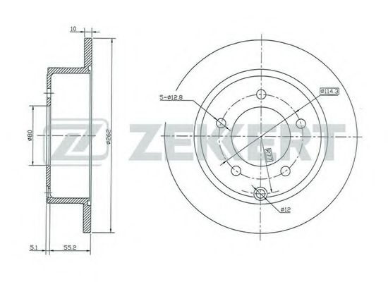ZEKKERT BS-5135 Тормозной диск для MITSUBISHI LANCER (Митсубиши/митсубиси Ланcэр) ZEKKERT BS-5135 Тормозной диск для MITSUBISHI LANCER (Митсубиши/митсубиси Ланcэр)