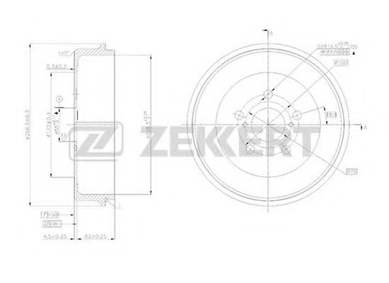 ZEKKERT BS-5167 Тормозной барабан для TOYOTA AVENSIS (Тойота/тоета Авенсис) ZEKKERT BS-5167 Тормозной барабан для TOYOTA AVENSIS (Тойота/тоета Авенсис)