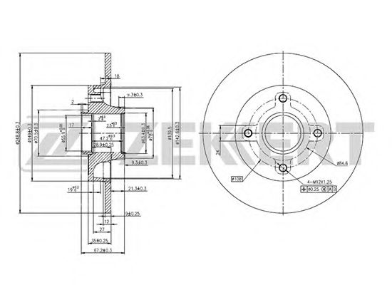 ZEKKERT BS-5216 Тормозной диск для PEUGEOT 307 (Пежо 307) ZEKKERT BS-5216 Тормозной диск для PEUGEOT 307 (Пежо 307)