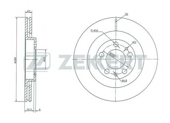 ZEKKERT BS-5251 Тормозной диск для AUDI A3 (Ауди А3) ZEKKERT BS-5251 Тормозной диск для AUDI A3 (Ауди А3)
