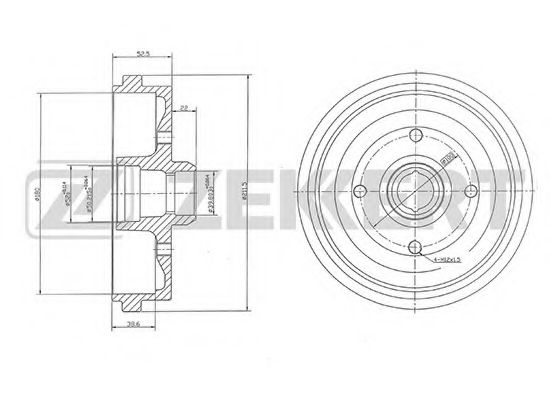 ZEKKERT BS-5416 Тормозной барабан для VOLKSWAGEN POLO (Фольксваген Поло) ZEKKERT BS-5416 Тормозной барабан для VOLKSWAGEN POLO (Фольксваген Поло)