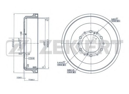 ZEKKERT BS-5579 Тормозной барабан для TOYOTA HIACE II (Тойота/тоета Хиаcэ 2) ZEKKERT BS-5579 Тормозной барабан для TOYOTA HIACE II (Тойота/тоета Хиаcэ 2)