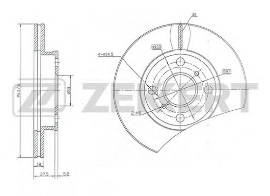 ZEKKERT BS-5712 Тормозной диск для TOYOTA (Тойота/тоета) ZEKKERT BS-5712 Тормозной диск для TOYOTA (Тойота/тоета)