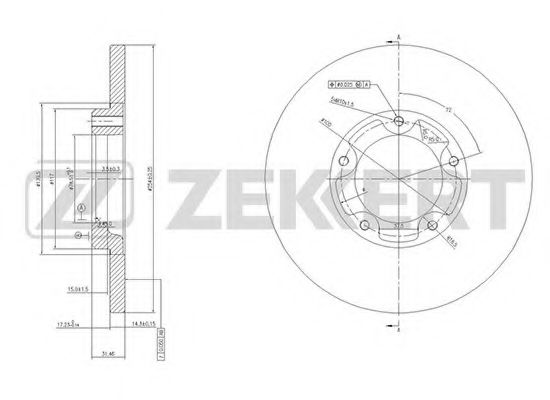 ZEKKERT BS-5764 Тормозной диск для FORD TRANSIT (Форд Трансит) ZEKKERT BS-5764 Тормозной диск для FORD TRANSIT (Форд Трансит)