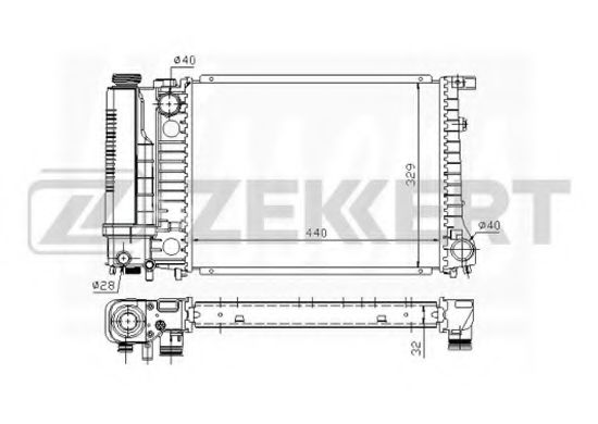 ZEKKERT MK-1002 Радиатор, охлаждение двигателя 