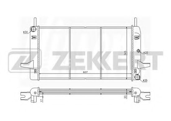 ZEKKERT MK-1010 Радиатор, охлаждение двигателя 