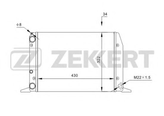 ZEKKERT MK-1018 Радиатор, охлаждение двигателя 