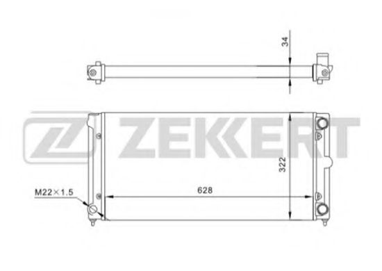 ZEKKERT MK-1034 Радиатор, охлаждение двигателя 