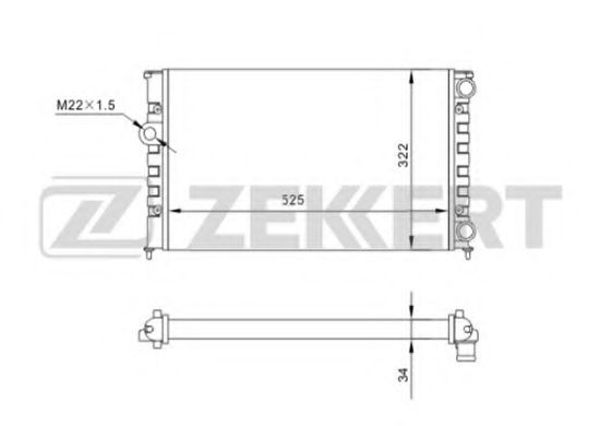 ZEKKERT MK-1037 Радиатор, охлаждение двигателя 