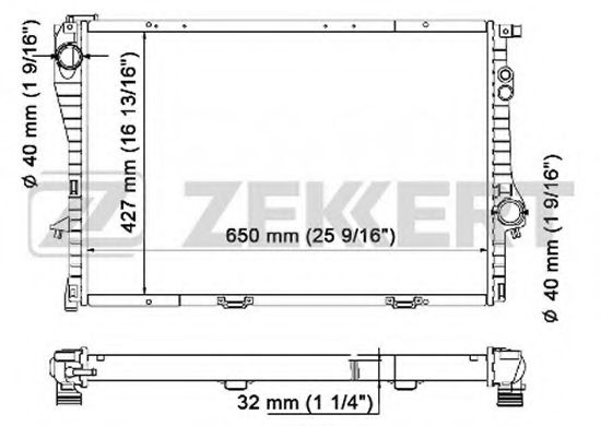 ZEKKERT MK-1048 Радиатор, охлаждение двигателя 