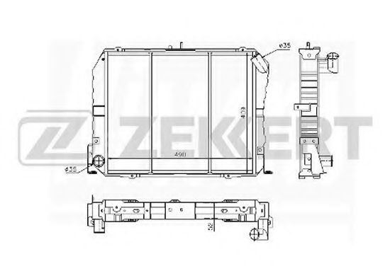 ZEKKERT MK-1049 Радиатор, охлаждение двигателя 