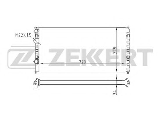 ZEKKERT MK-1052 Радиатор, охлаждение двигателя 