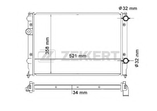 ZEKKERT MK-1053 Радиатор, охлаждение двигателя 