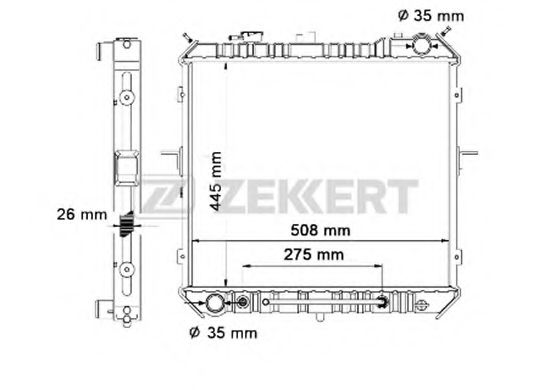 ZEKKERT MK-1062 Радиатор, охлаждение двигателя 