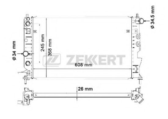 ZEKKERT MK-1075 Радиатор, охлаждение двигателя 
