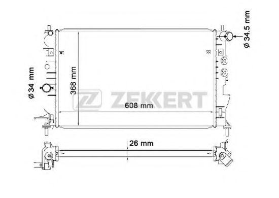 ZEKKERT MK-1077 Радиатор, охлаждение двигателя 