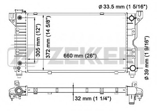 ZEKKERT MK-1078 Радиатор, охлаждение двигателя 