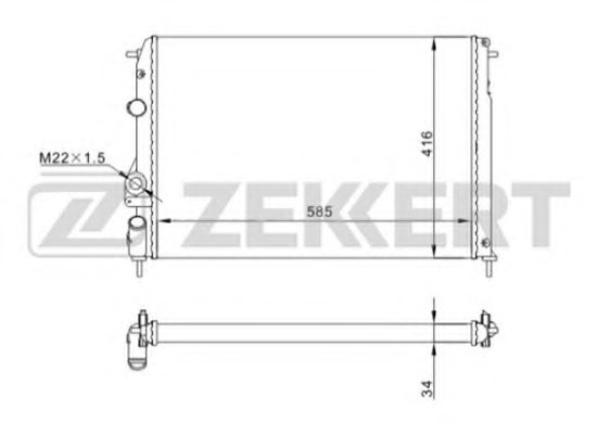 ZEKKERT MK-1082 Радиатор, охлаждение двигателя 