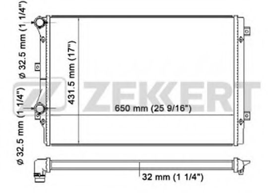 ZEKKERT MK-1092 Радиатор, охлаждение двигателя 