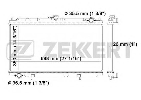 ZEKKERT MK-1097 Радиатор, охлаждение двигателя 