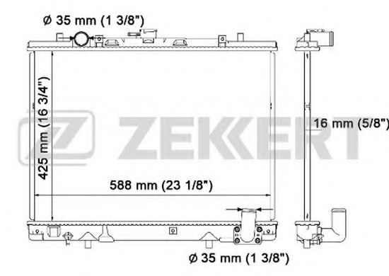 ZEKKERT MK-1104 Радиатор, охлаждение двигателя 