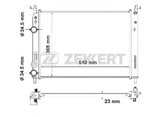 ZEKKERT MK-1105 Радиатор, охлаждение двигателя 